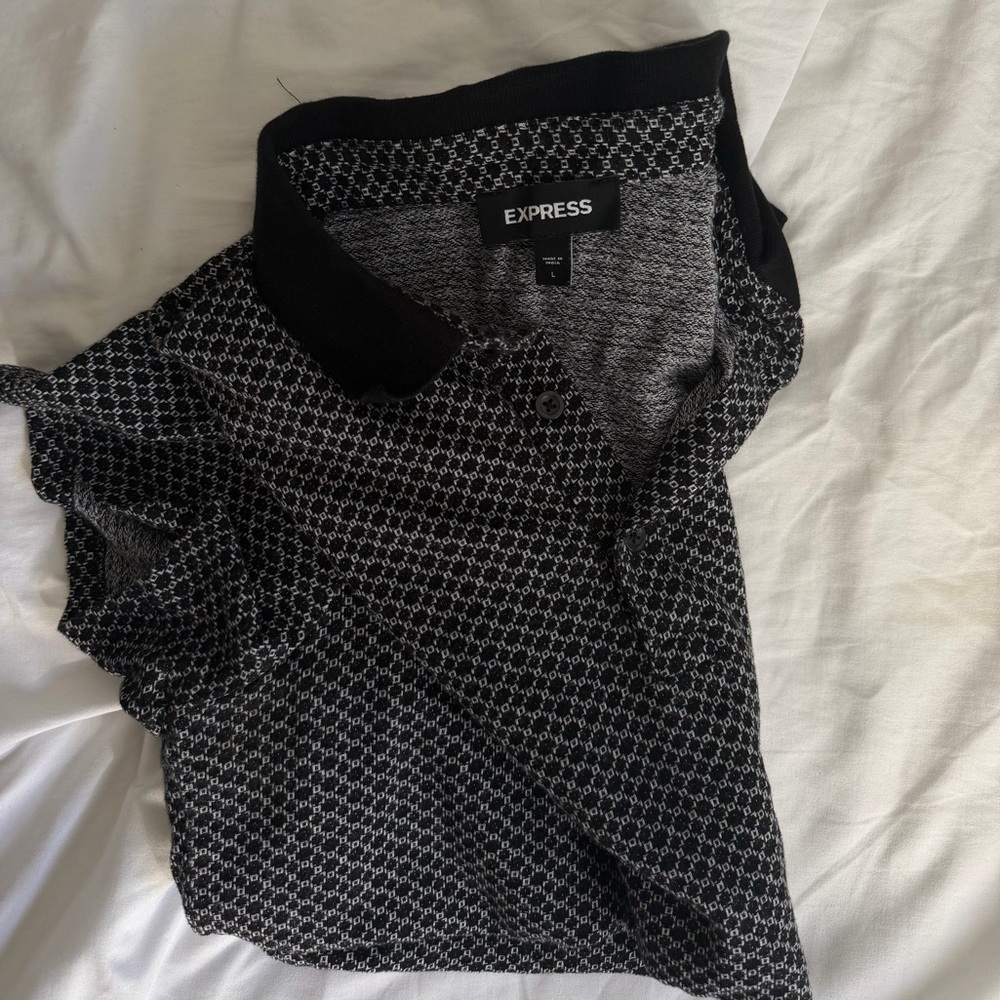Express Monochrome Patterned Polo